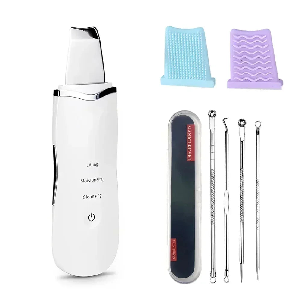 Espátula Ultrassônica Facial Voguish 2 em 1 — Limpeza Profunda e Rejuvenescimento