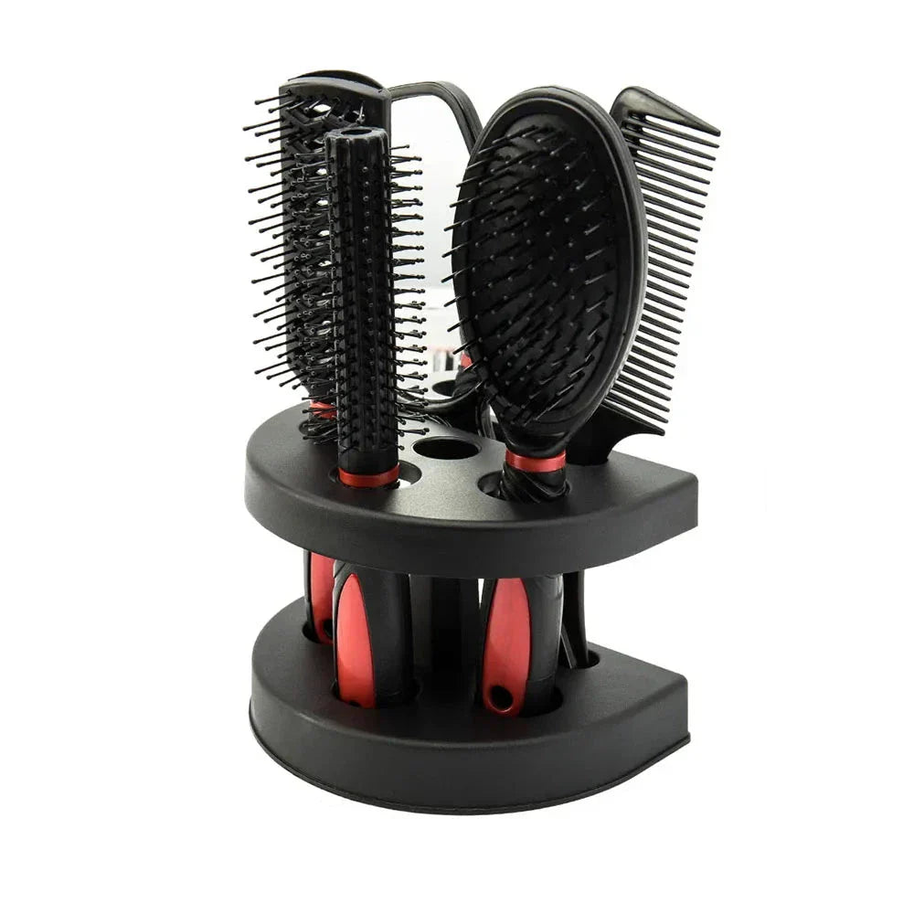Kit Completo de Escovas para Cabelo com Suporte