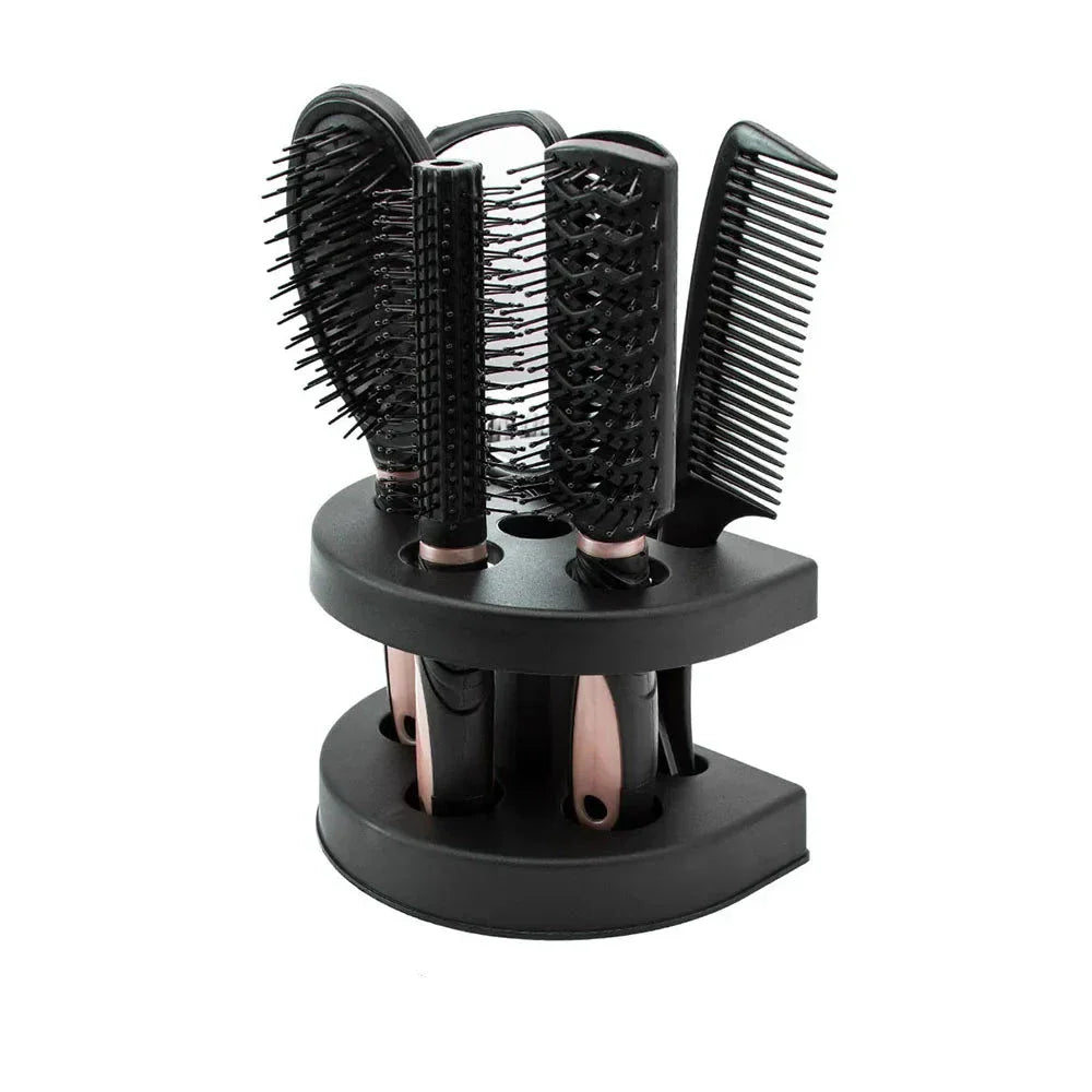 Kit Completo de Escovas para Cabelo com Suporte