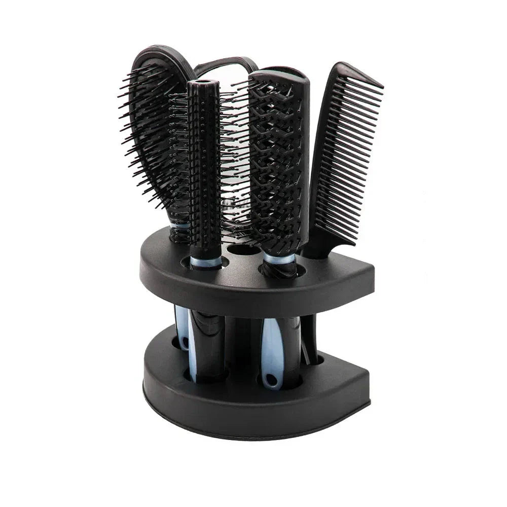 Kit Completo de Escovas para Cabelo com Suporte